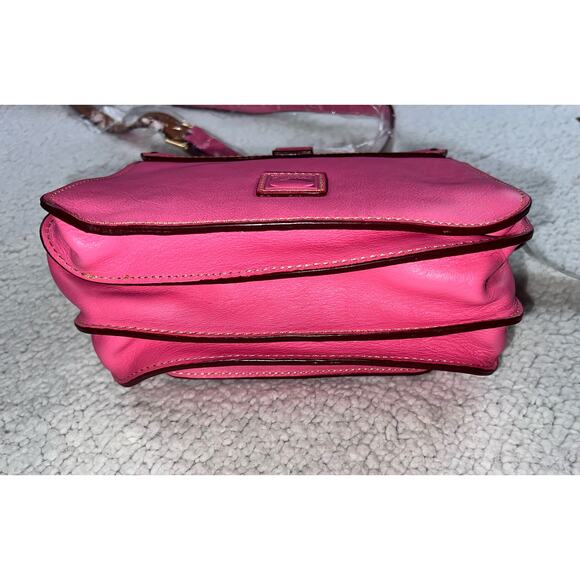 Dooney & Bourke Florentine Leather Binocular Bag baby pink crossbody purse - Picture 6 of 12